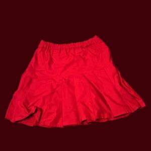 Handmade Red Pleated Skirt